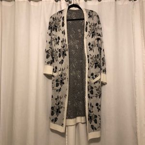 Aeropostale Bethany Mota Long Floral Cardigan